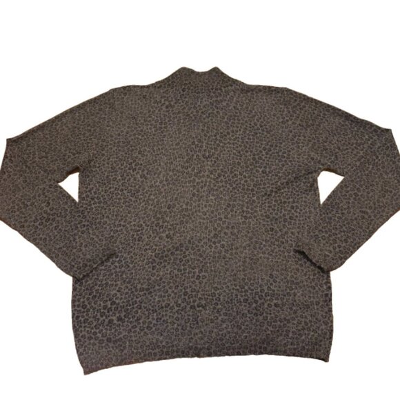 August Silk Knits 70% Silk Cheetah Leopard Print 3/4 Sleeve Sweater Size M - Picture 3 of 4